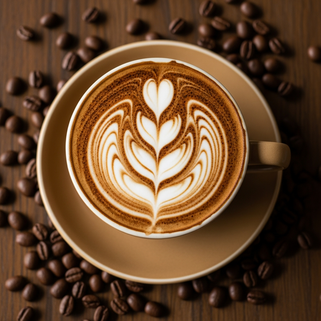 A perfect cup of smooth low-acid coffee with latte art