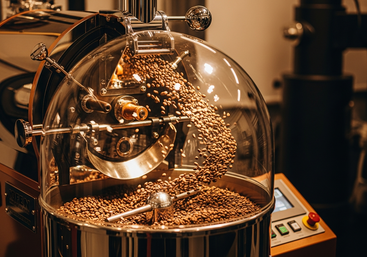 Convection roaster using even hot air to surround each bean